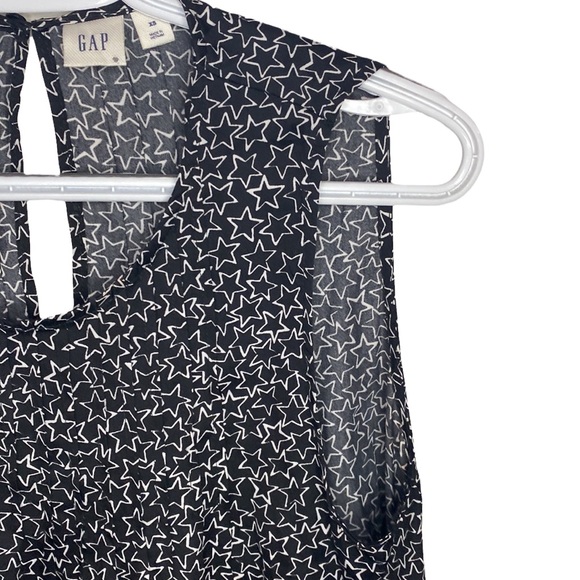 Gap black star printed sleeveless drapey top size XS - Picture 4 of 10